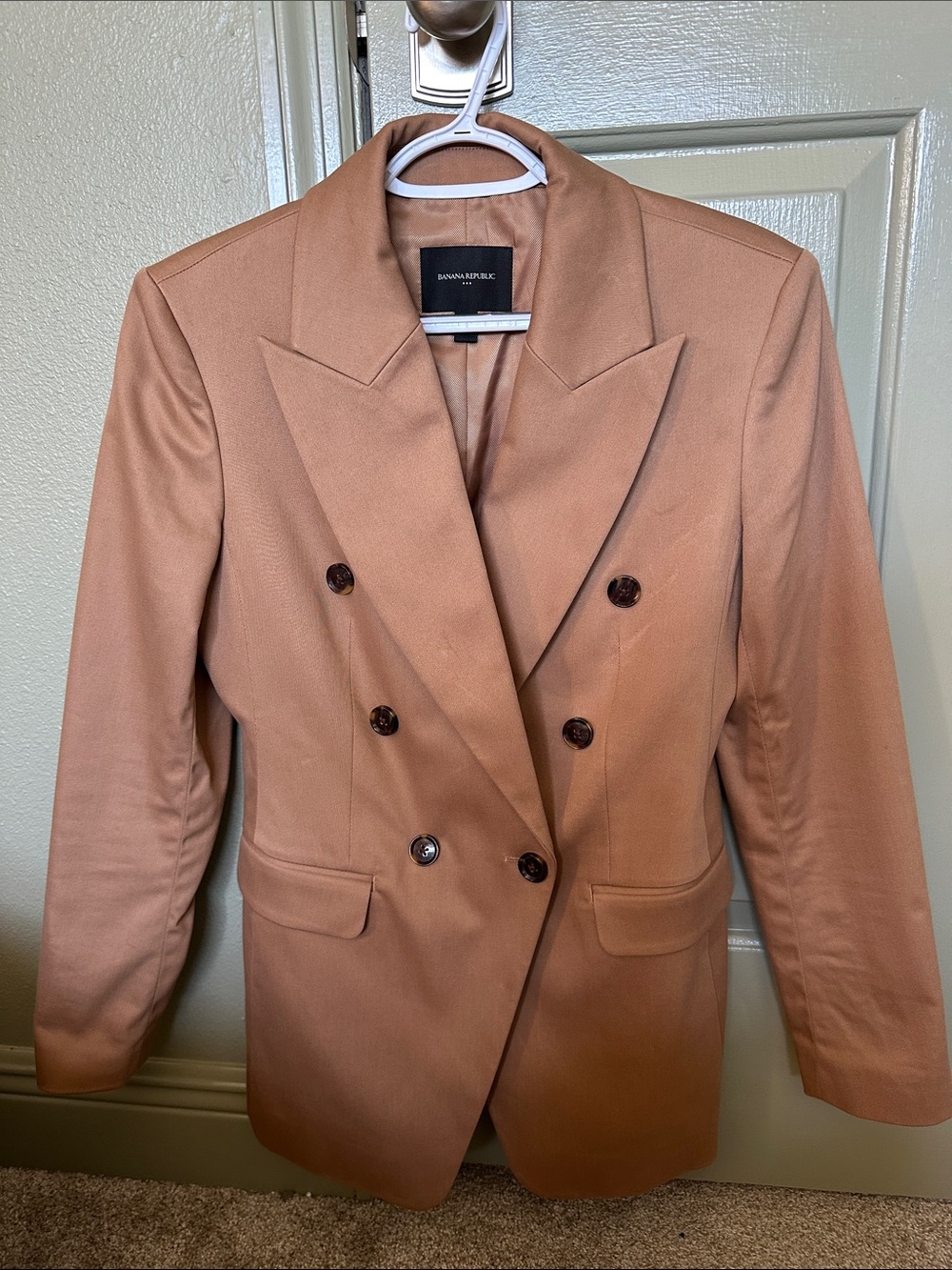 Banana Republic Double-Breasted Camel Blazer